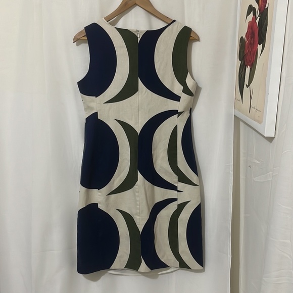 Tabatha 100% Cotton Cream and Navy Blue Sleeveless Dress a183 - Picture 3 of 4